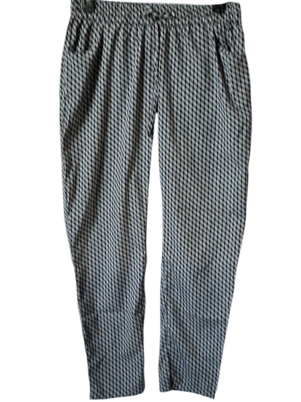 W118 Walter Baker Black White Geometric Print Pull On Pants Size Medium